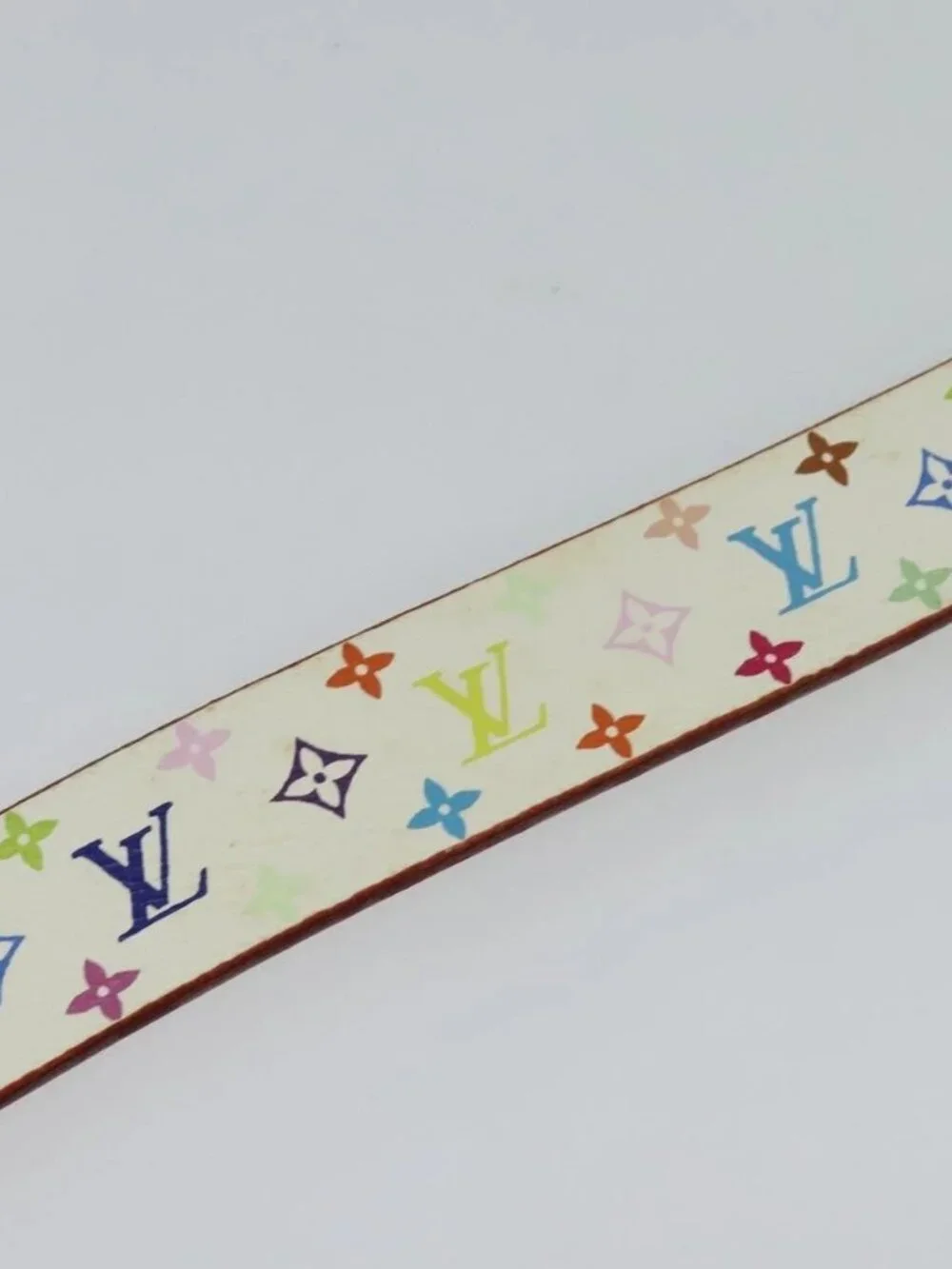 LOUIS VUITTON Monogram Multicolor Ceinture Carre Belt White M9270U LV Auth MY153 - Picture 7 of 15